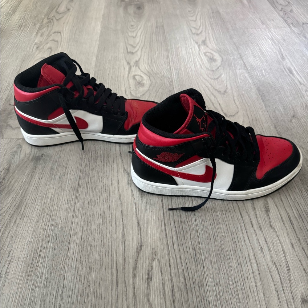 Jordan Black, Red, and White Sneakers